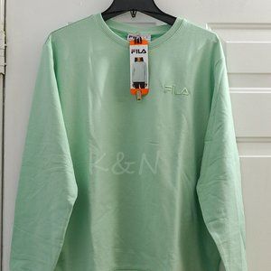 New Women's Fila French Terry Long Sleeve Crew Neck Sweatshirt Pullover Shirt Cr